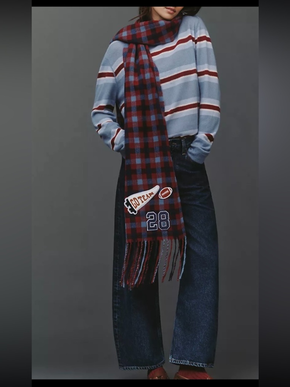 Anthropologie Daily Practice Patch Game Day Scarf.